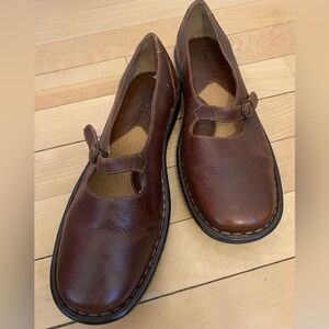 Born Brown Leather Mary Jane Flats